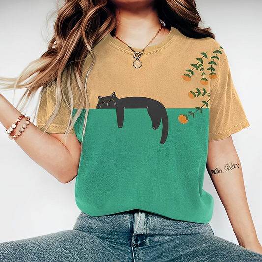 Julie - Swobodne kreatywne T-Shirt z nadrukiem dla kobiet