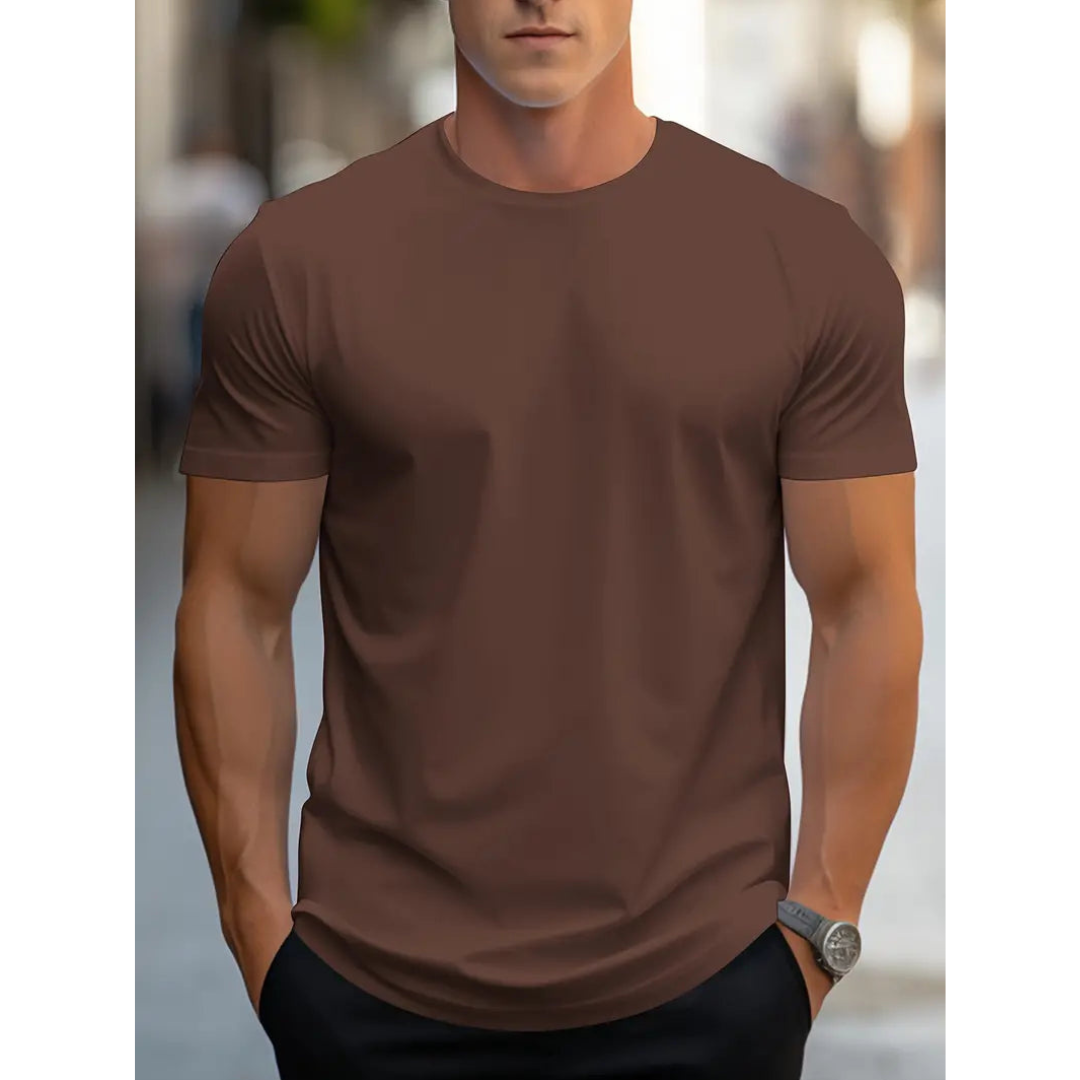 Brian - Klasyczny męski T-shirt z krótkim rękawem
