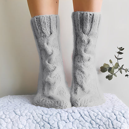 Dorothy - Ciepłe dziane skarpety wełniane dla kobiet