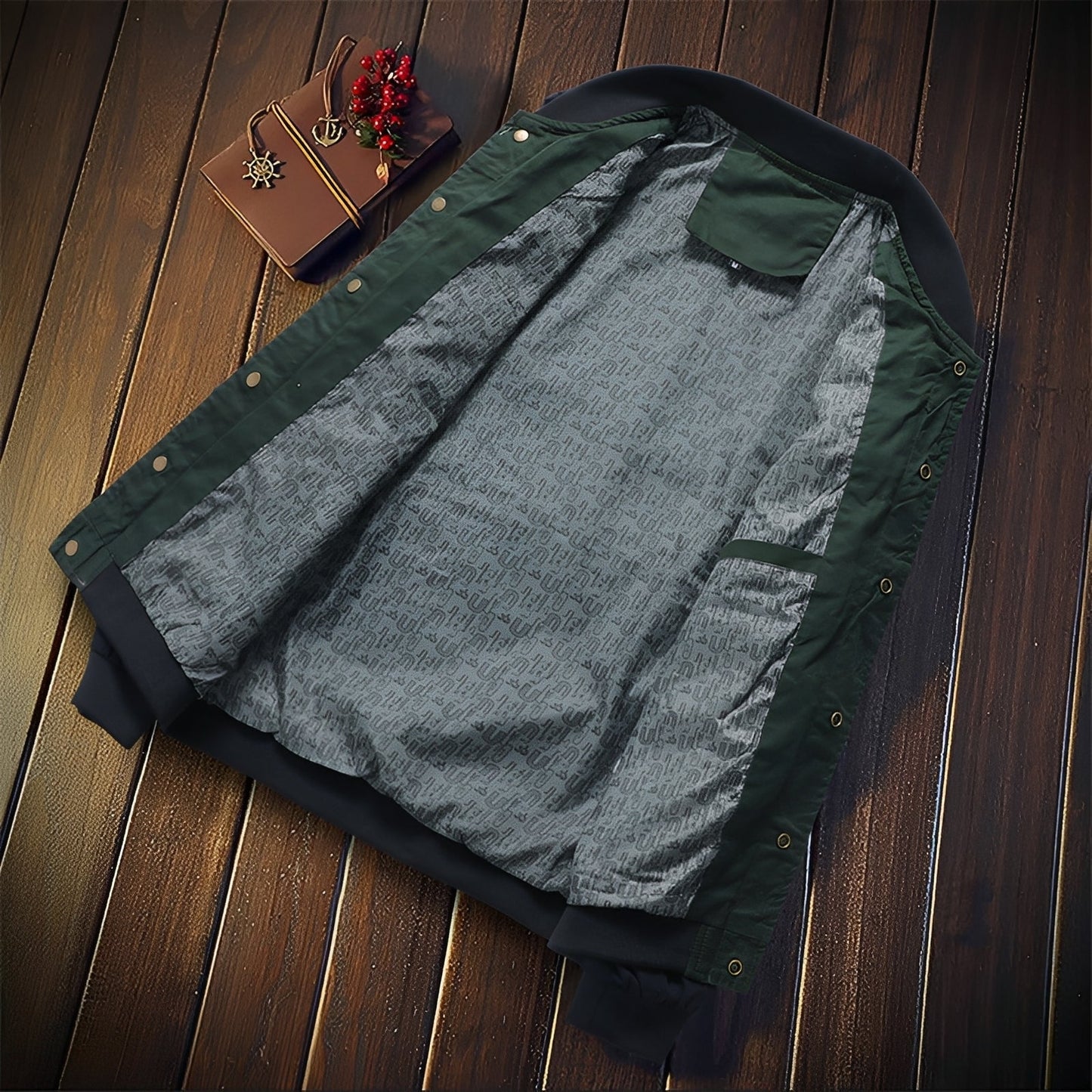 Jenson - Nowoczesna bomberka z paskami dla mężczyzn