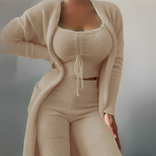 Hilda - Zestaw wygodna piżama 3 części dla kobiet