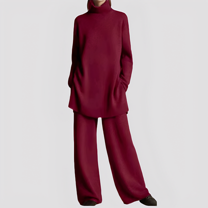 Jessica - Stylowy zestaw wypoczynkowy z wysokim kołnierzem dla kobiet