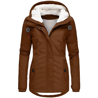 Valary - Wodoodporna aksamitna kurtka z kapturem dla kobiet