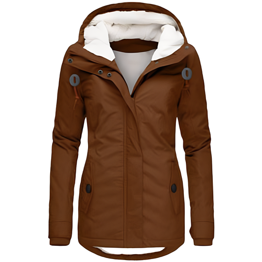 Valary - Wodoodporna aksamitna kurtka z kapturem dla kobiet