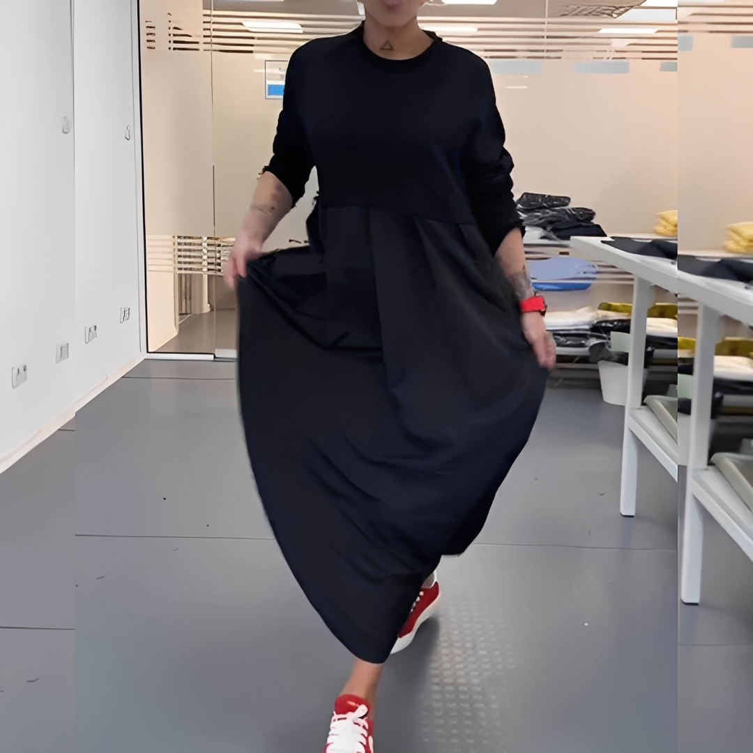 Gisèle - Sukienka codzienna z okrągłym dekoltem dla kobiet