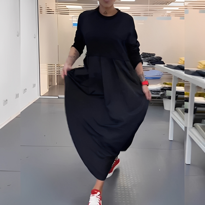 Gisèle - Sukienka codzienna z okrągłym dekoltem dla kobiet