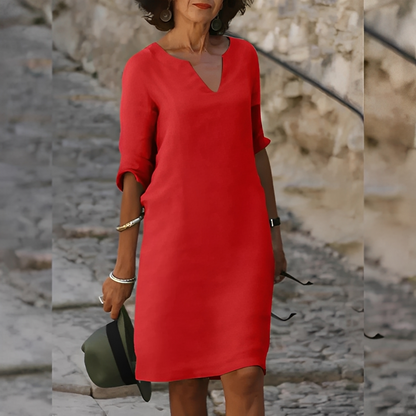 Guilaine - Sukienka elegancka z dekoltem V dla kobiet