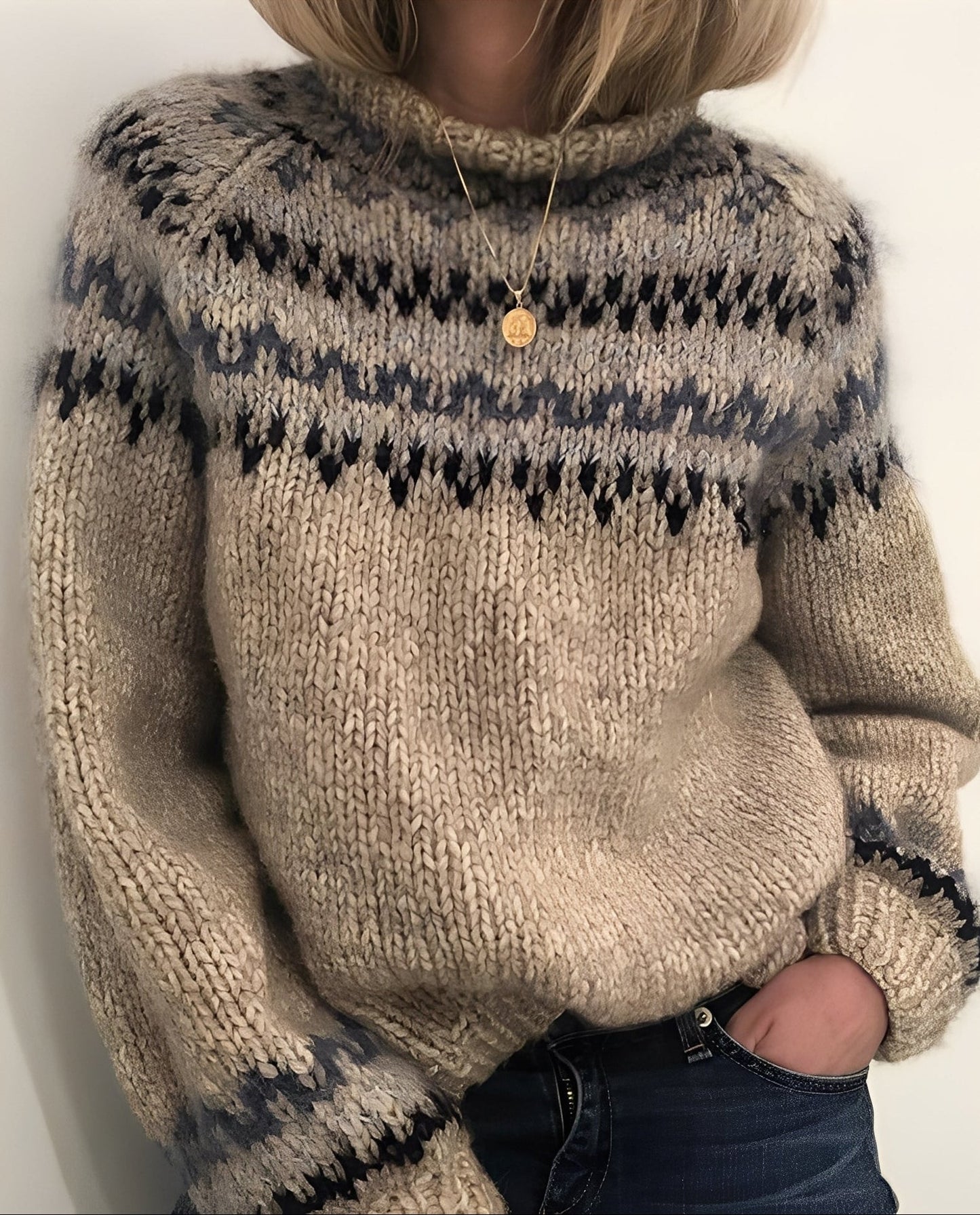 Macey - Grubo dziany sweterek dla kobiet