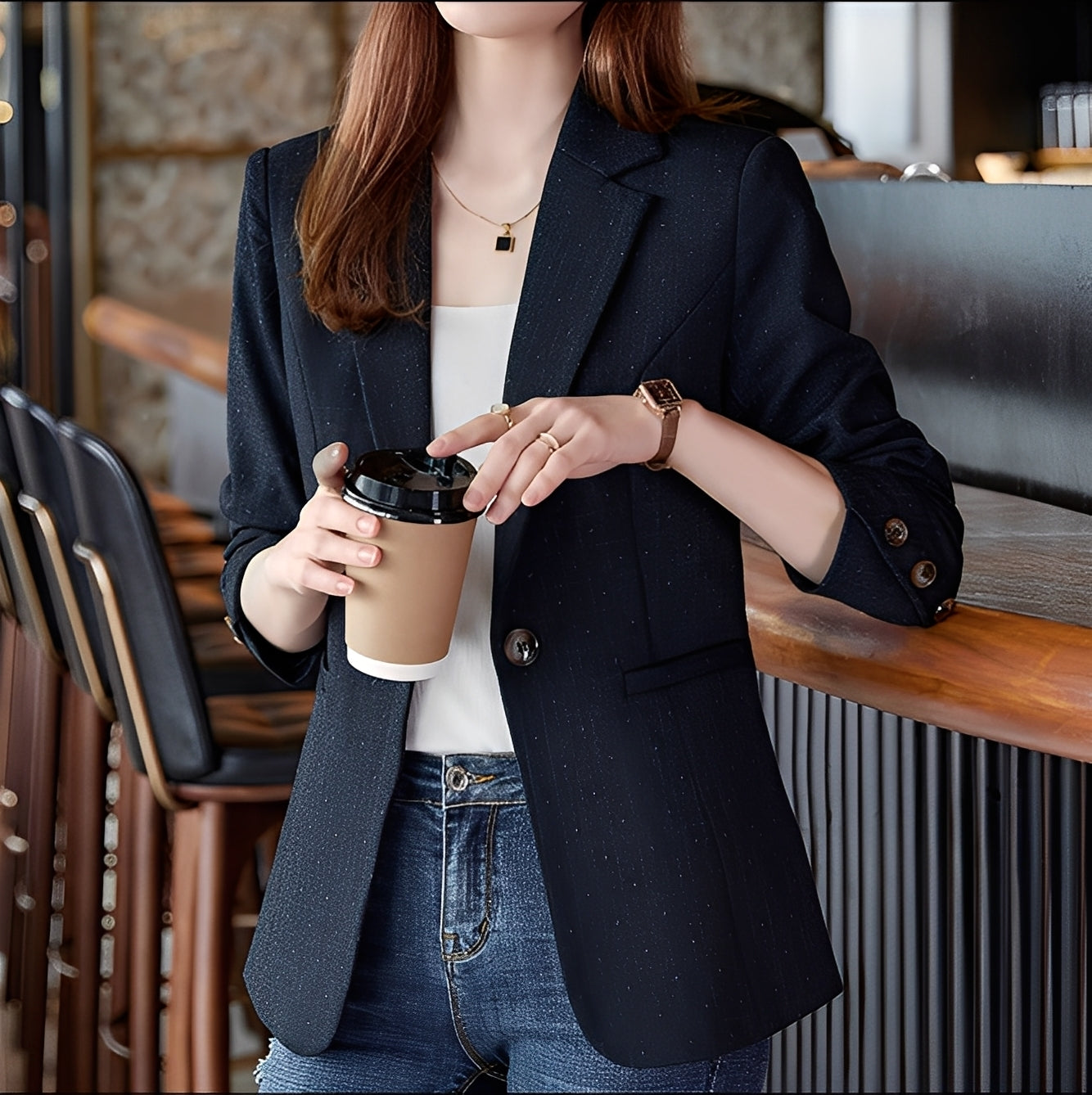 Claudia - Elegancki blezer w kratkę dla kobiet