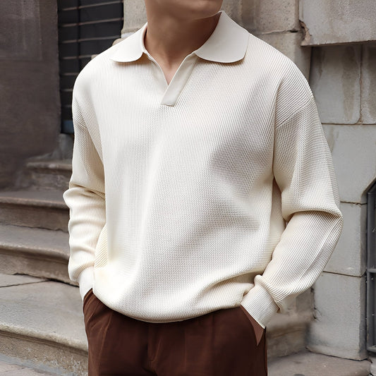 Ronald - Klasyczna koszulka polo z długim rękawem dla mężczyzn