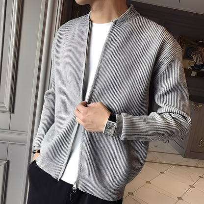 Damon - Retro sweter z dzianiny z zamkiem dla mężczyzn