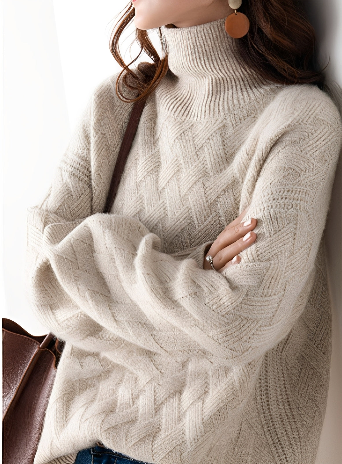 Stacey - Stylowy strukturalny golf dla kobiet