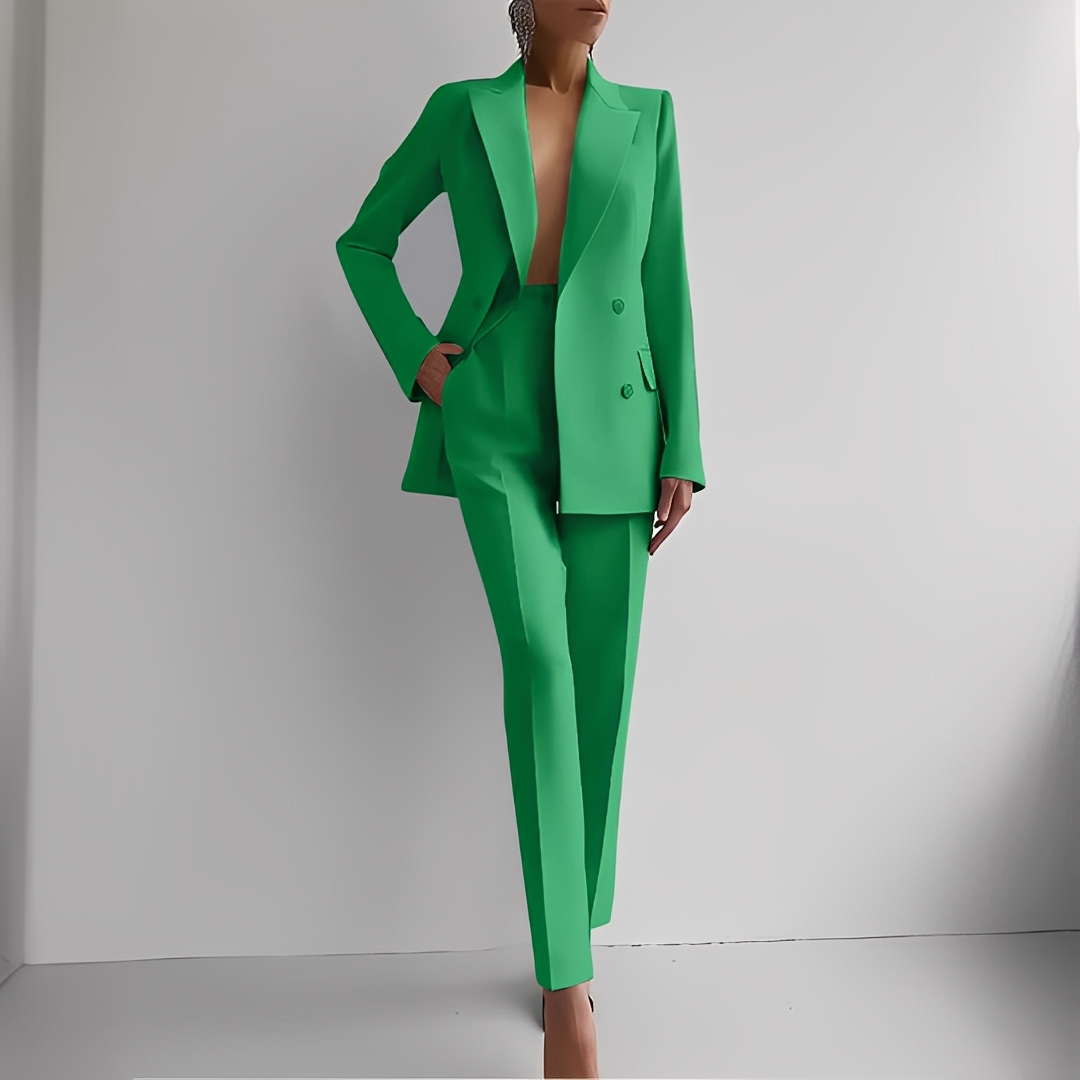 Marguerite - Stylowy zestaw z długim blezerem dla kobiet