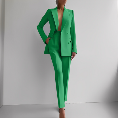 Marguerite - Stylowy zestaw z długim blezerem dla kobiet