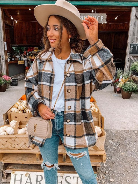 Justy - Luźna koszula flanelowa dla kobiet