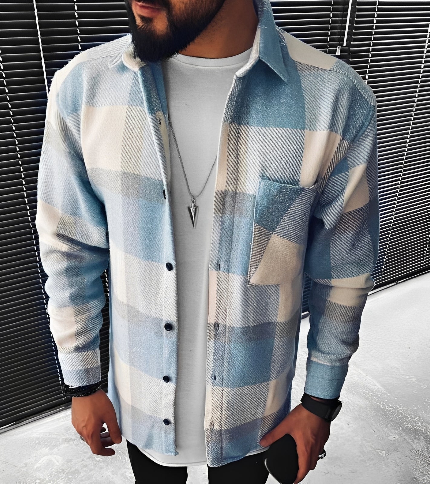 Eugene - Stylowa kraciasta koszula z długim rękawem dla mężczyzn