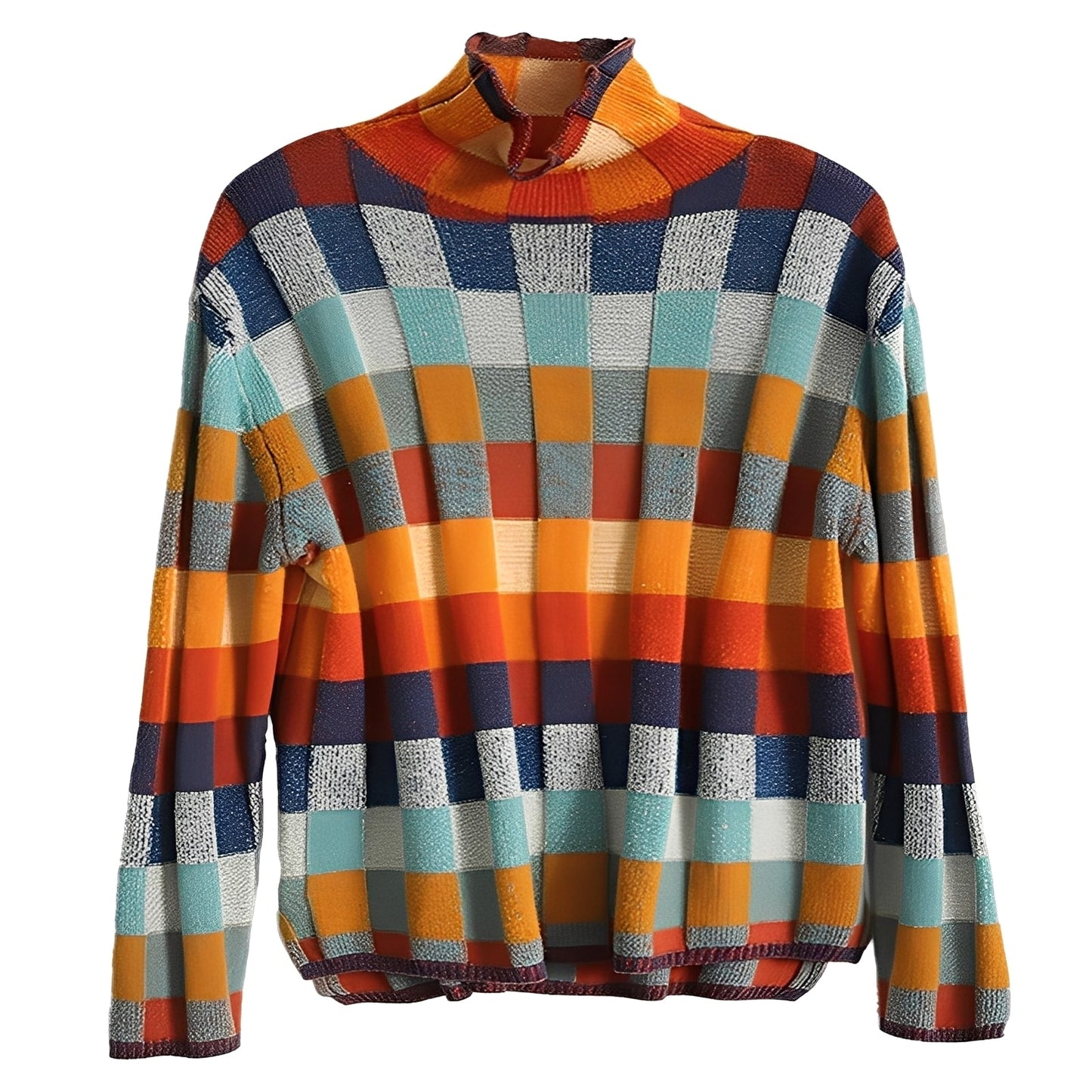 Katherine - Stylowy patchworkowy sweter z kaszmiru dla kobiet