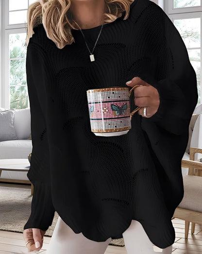 Kassandra - Stylowy, wycięty sweterek dla kobiet