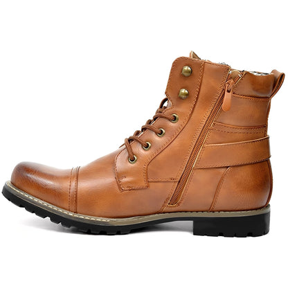 Jeremy - Retro-sznurowane buty ze skóry dla mężczyzn