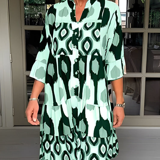 Floriane - Sukienka luźna z nadrukiem dla kobiet