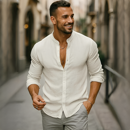 Findoco - Koszula komfortowa z długimi rękawami dla mężczyzn