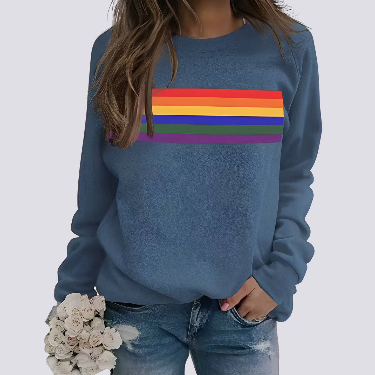 Roseann - Stylowy sweter z kolorowym nadrukiem dla kobiet