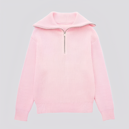 Christine - Stylowy pasiasty sweter z zamkiem dla kobiet