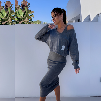 Séphora - Zestaw bluza i sukienka casual dla kobiet