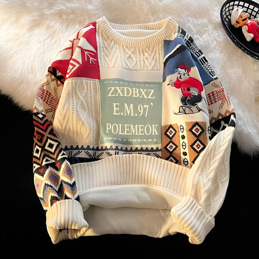 Charles - Stylowy, luźno dziany świąteczny sweterek dla kobiet