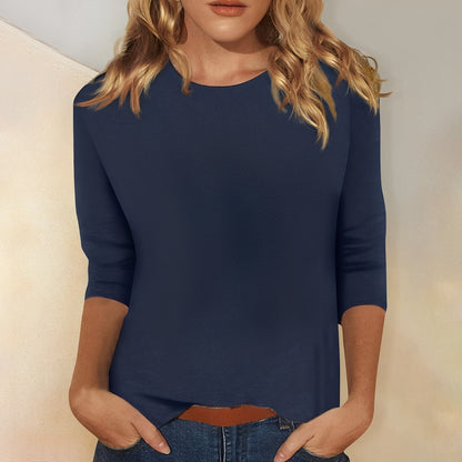Louisa - Luźna, prosta koszulka z długim rękawem dla kobiet