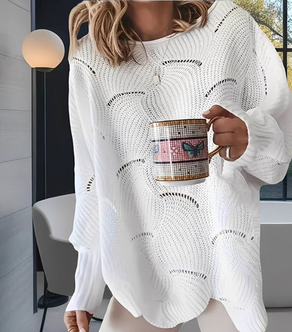 Kassandra - Stylowy, wycięty sweterek dla kobiet