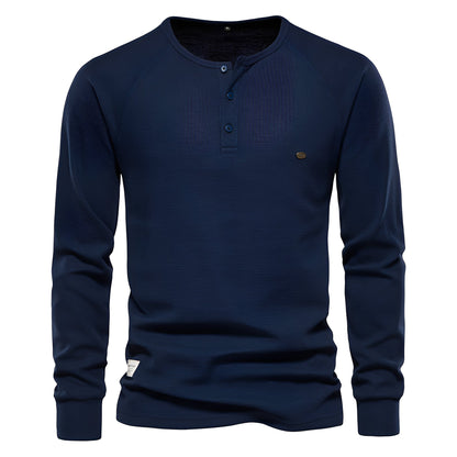 Joachim - Koszula z długim rękawem z tkaniny waflowej dla mężczyzn