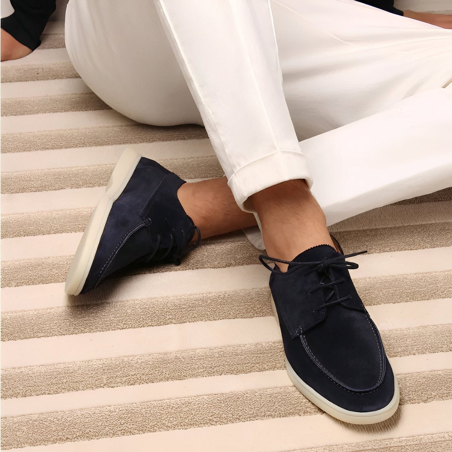 Andrew - Codzienne płaskie mokasyny z zamszu dla mężczyzn