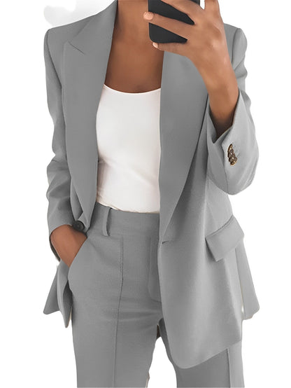 Lorainne - Casualny smukły garnitur z klapami dla kobiet
