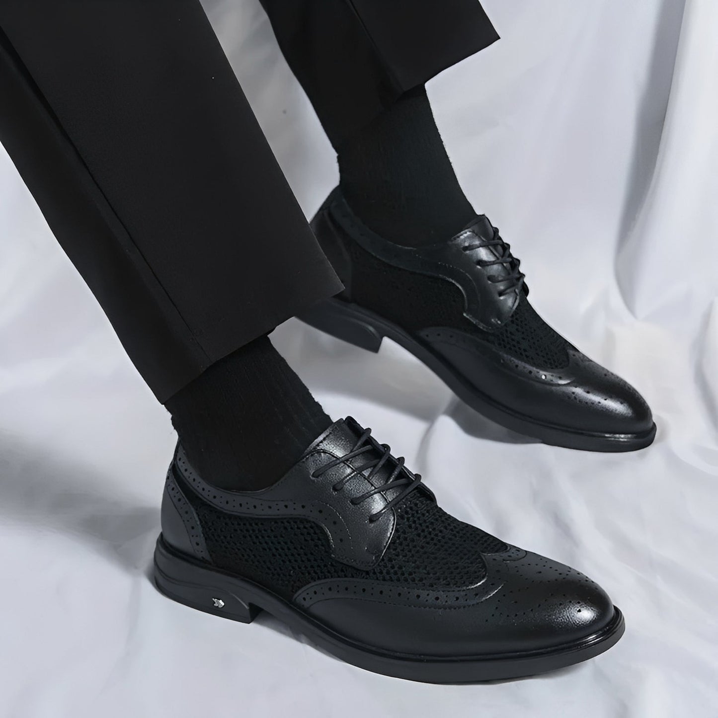 Lawrence - Eleganckie formalne skórzane buty Oxford dla mężczyzn