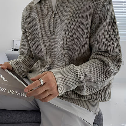 Jeffrey - Elegancki, luźno dziany sweter dla mężczyzn