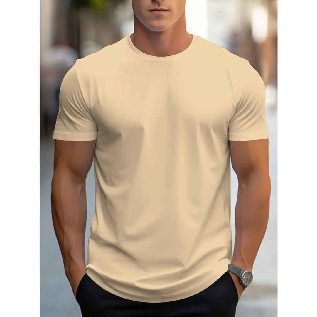 Brian - Klasyczny męski T-shirt z krótkim rękawem