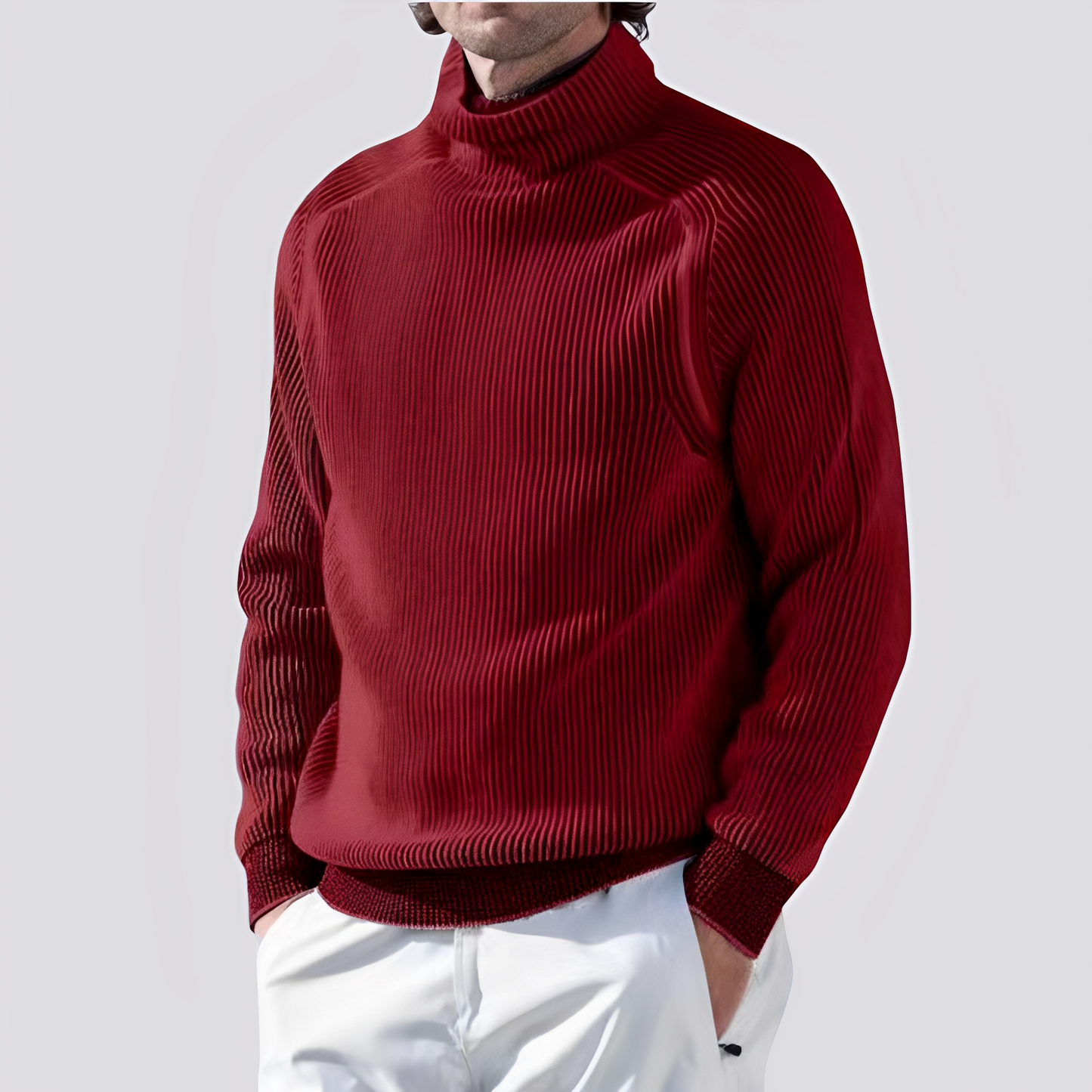 Zack - Ciepły sweter z dzianiny z prążkowanym wzorem dla mężczyzn