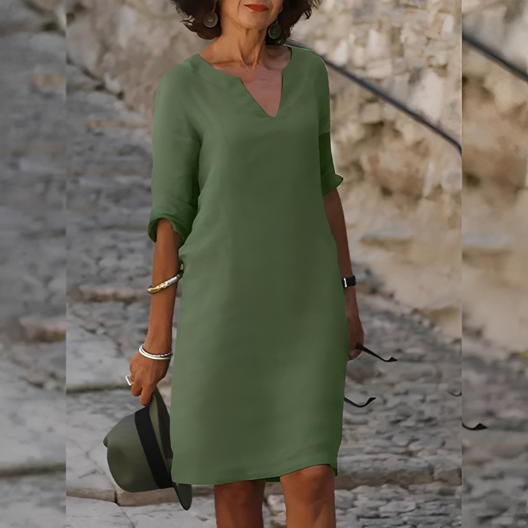 Guilaine - Sukienka elegancka z dekoltem V dla kobiet