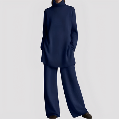 Jessica - Stylowy zestaw wypoczynkowy z wysokim kołnierzem dla kobiet