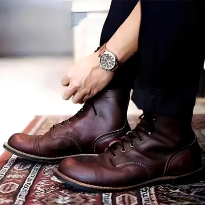 Kevin - Retro-skórzane buty dla mężczyzn