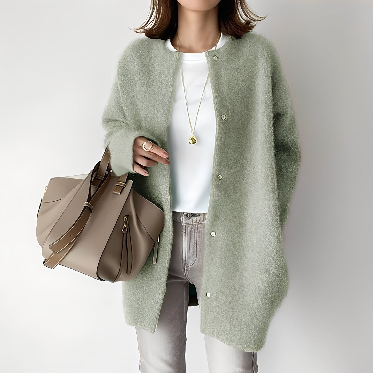 Savanah - Elegancki, miękki, luźno dopasowany kardigan dla kobiet