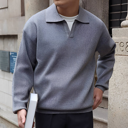 Ronald - Klasyczna koszulka polo z długim rękawem dla mężczyzn