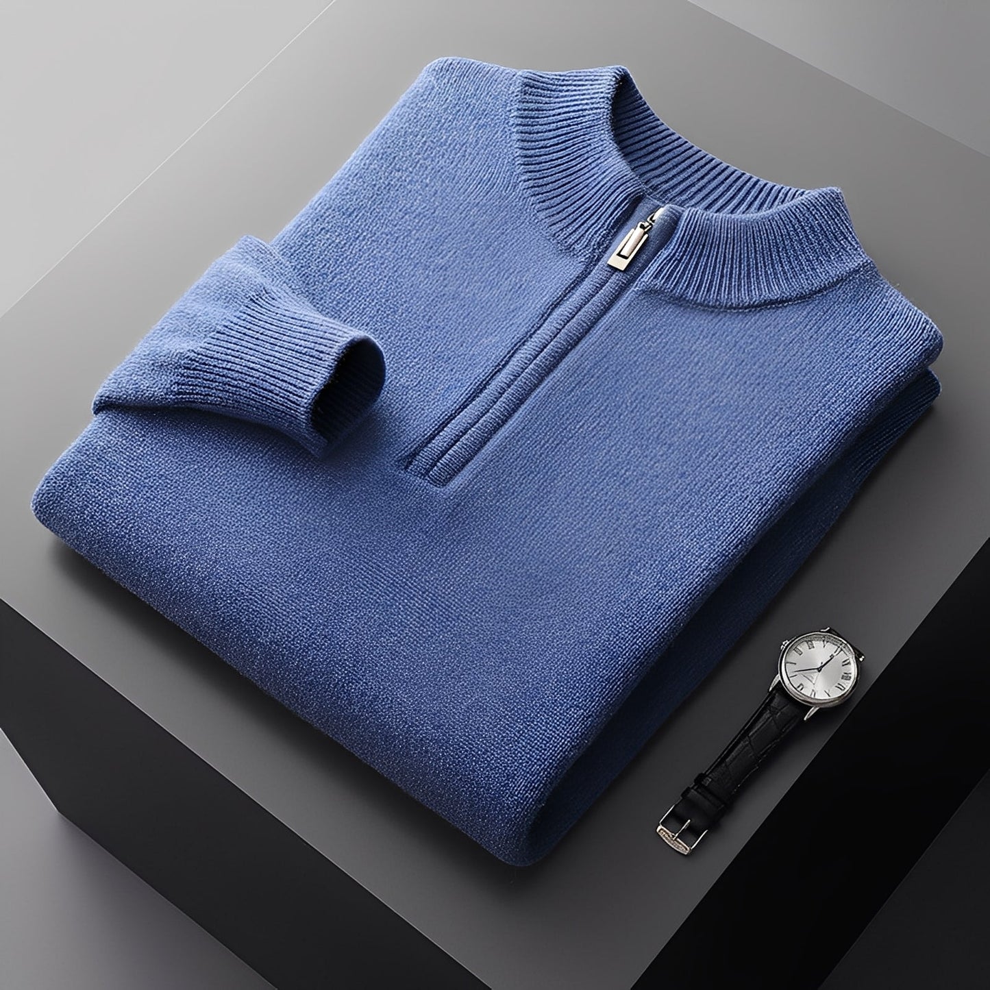 Weldon - Sweter z połowicznym zamkiem dla mężczyzn