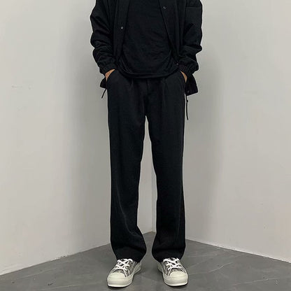 Caleb - Eleganckie, luźne, proste spodnie dla mężczyzn