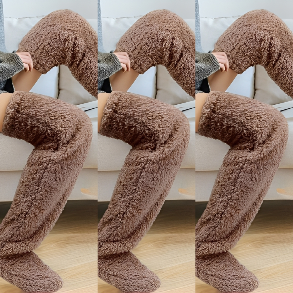 Camellia - Ciepłe, ponadkolanowe skarpety zimowe dla kobiet