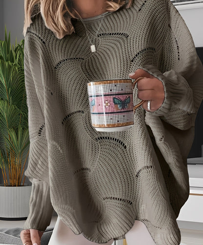 Kassandra - Stylowy, wycięty sweterek dla kobiet