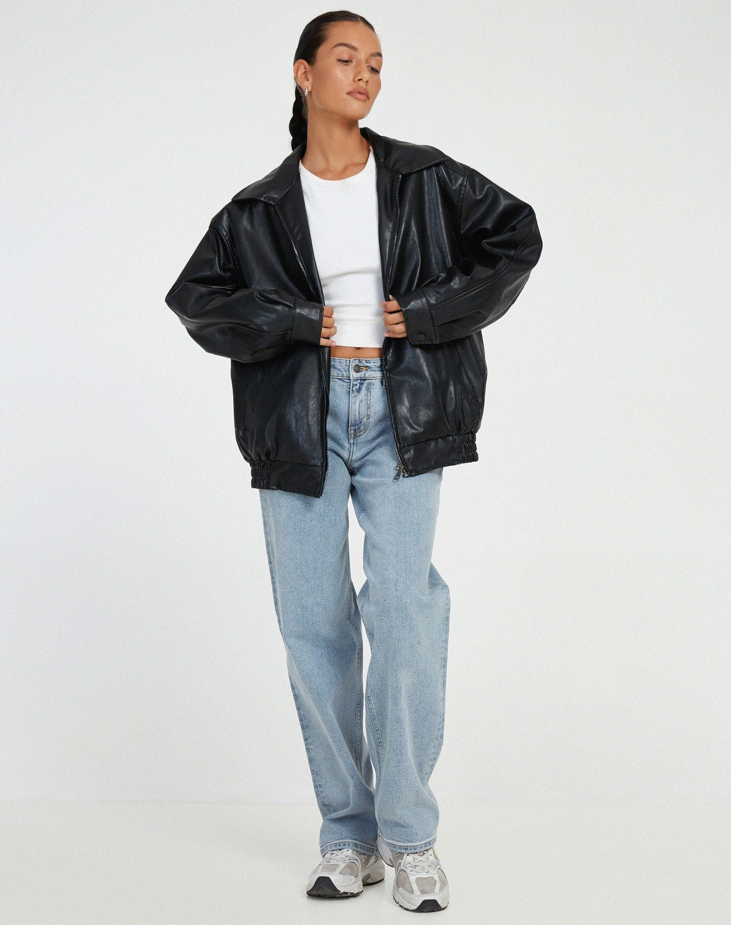 Sophia - Casualowa kurtka skórzana oversize