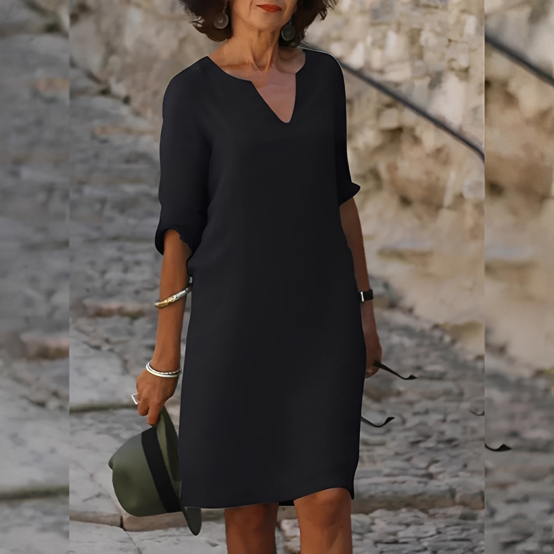 Guilaine - Sukienka elegancka z dekoltem V dla kobiet