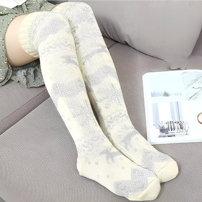 Corinne - Stylowe Świąteczne Wełniane Skarpety dla Dam